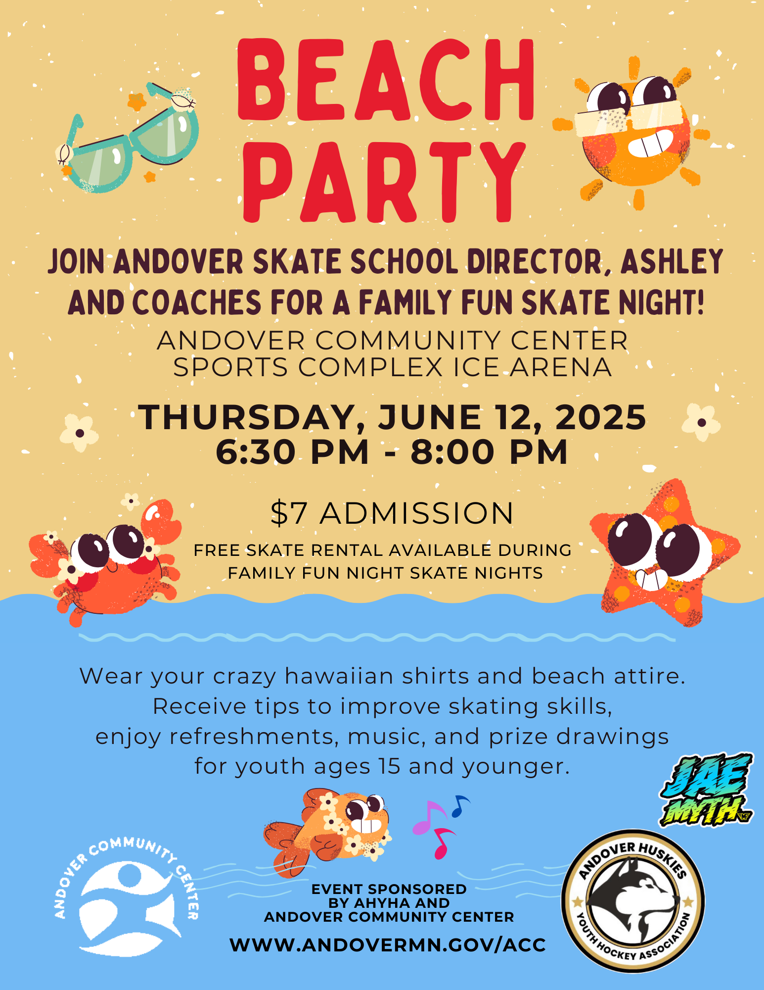 Beach Party Color Flyler 2025 with DJ Logo