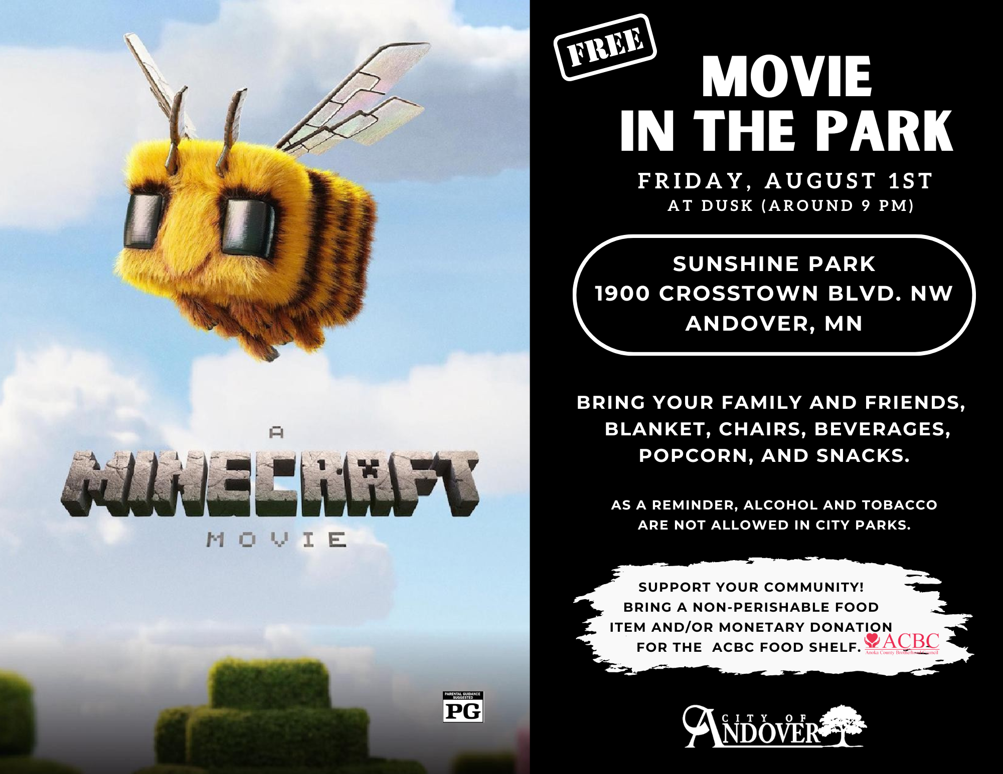 2025 Movie In the Park Facebook Ad